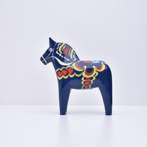 Dala horse Sweden, Horse figurine, Dalapferd, Blue horse figurine, Dalecarlian horse, Schweden, Dala Pferd, Swedish folk art, Wooden horse