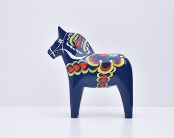 Free Delivery, 10 different sizes, Original Navy Blue Dala Horse by Nils Olsson, Made in Sweden, Nusnäs
