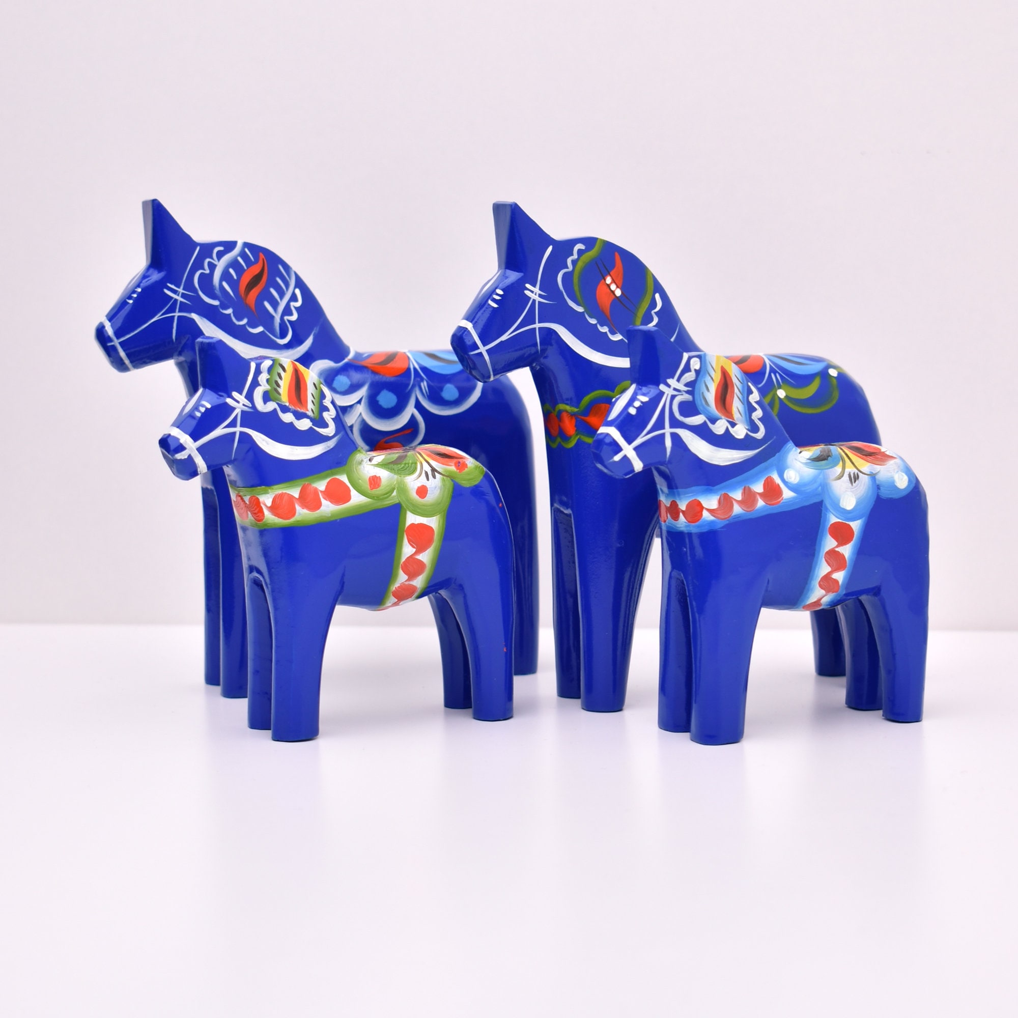 Swedish Dala horse, Original Traditional Bright Blue Dala Horse, 10 different sizes, Handmade in Sweden, Dalecarlian horse