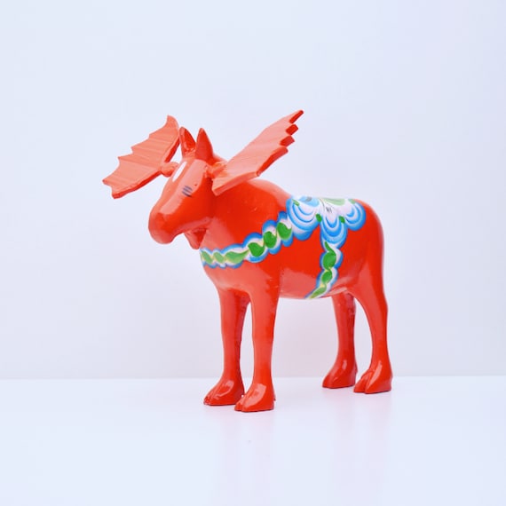 Rare Dala Moose Swedish Wooden Dala Moose Handmade in Sweden | Etsy
