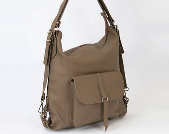 Leder Rucksack, Rucksack Geldbörse, Leder Rucksack, Leder Einkaufstasche, Laptop Rucksack, Leder Handtasche, Schultasche, Geschenk für sie, Kaffee