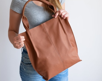 Leather Shopper Bag, Leather Tote Bag, Large Handbag, Large Shoulder Bag, Leather Tote, Handmade Shoulder Bag, Camel Brown Leather Tote