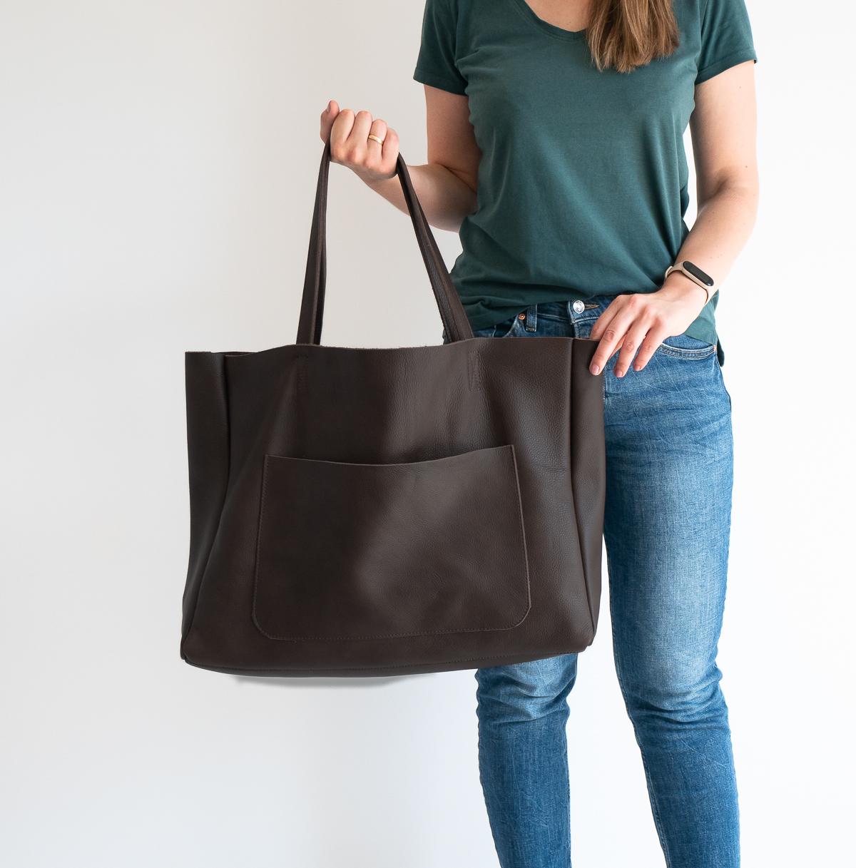 Sac En Cuir Marron Chocolat - Occasion En Excellent état