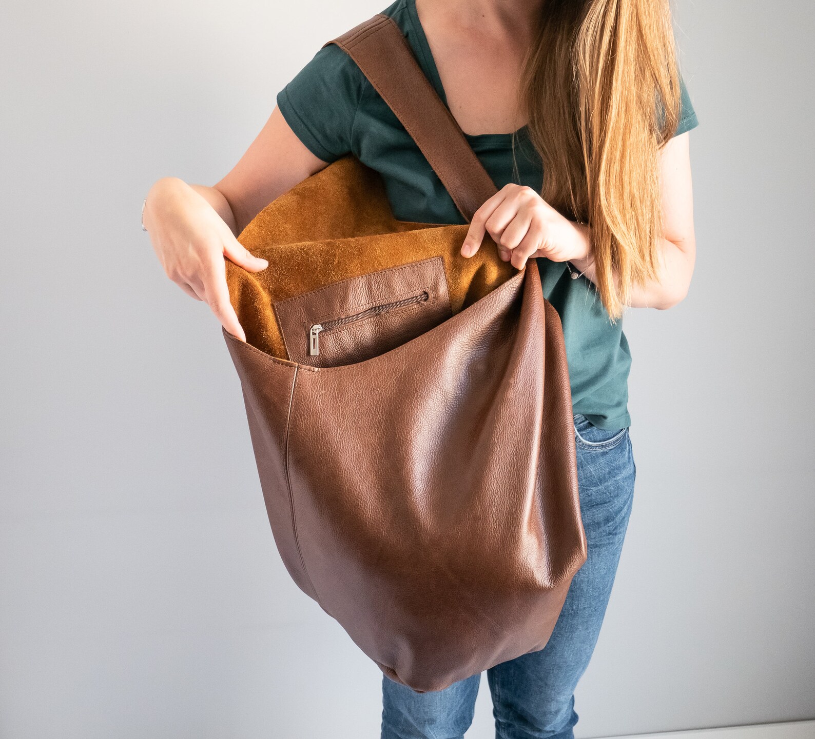 Brown BOHO Bag Leather HIPPIE Bag Womens Hobo Bag Brown Etsy