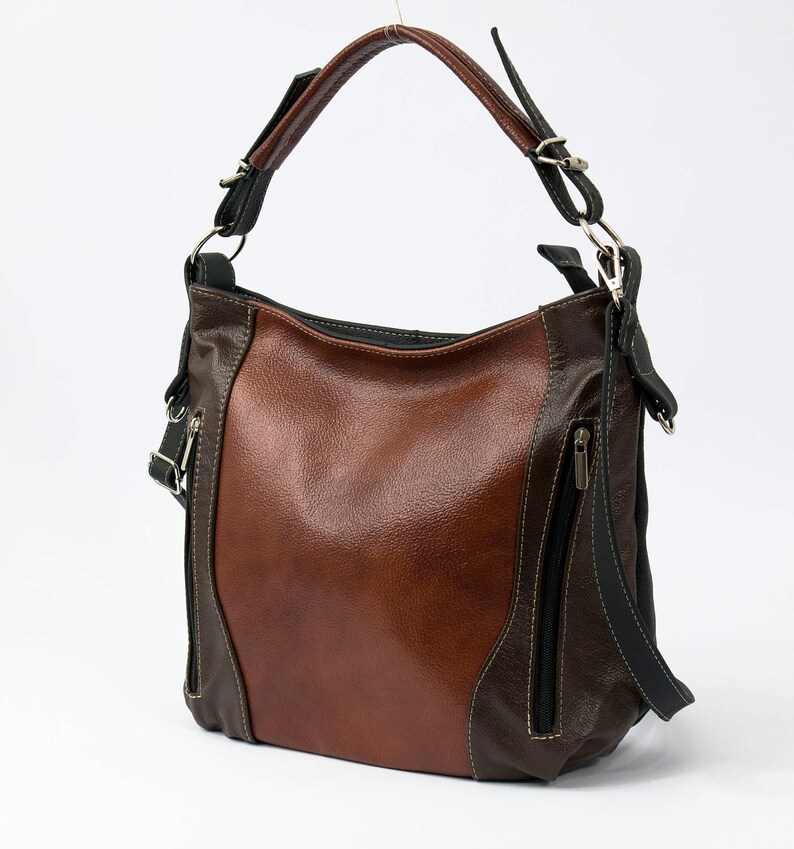 LEATHER SHOULDER Bag Leather Purse Cognac Brown HOBO Bag Etsy