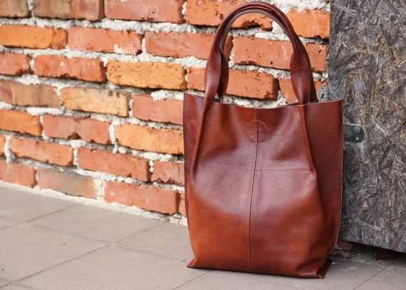 Leather Shopper Bag Leather Tote Bag Large Handbag Large - Etsy