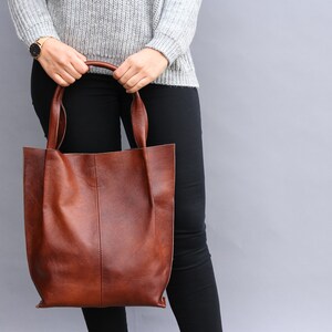 Leather Shopper Bag, Leather Tote Bag, Large Handbag, Large Tote Bag ...