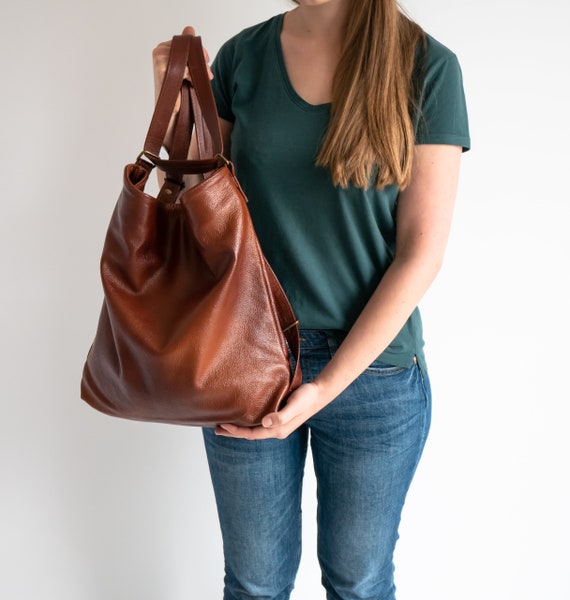distressed leather backpack purse Funky Bag  iLeatherhandbag access to your keys or phone!) Womens Distressed Leather Backpack Purse