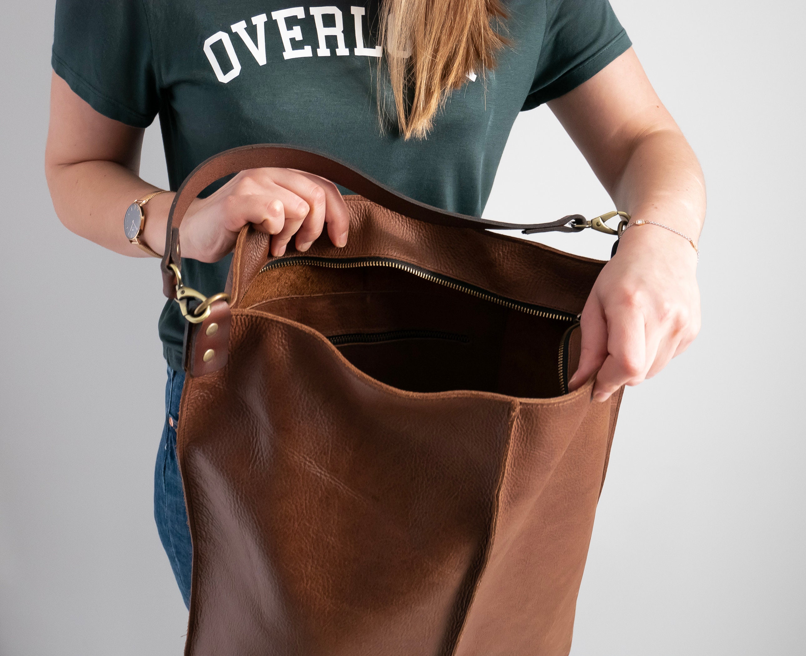 Dark BROWN Leather Oversized HOBO Bag Large Shopper Bag Etsy UK