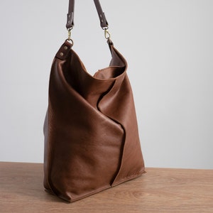 BROWN Leather HOBO Bag Large Shopper Bag Oversized Brown - Etsy