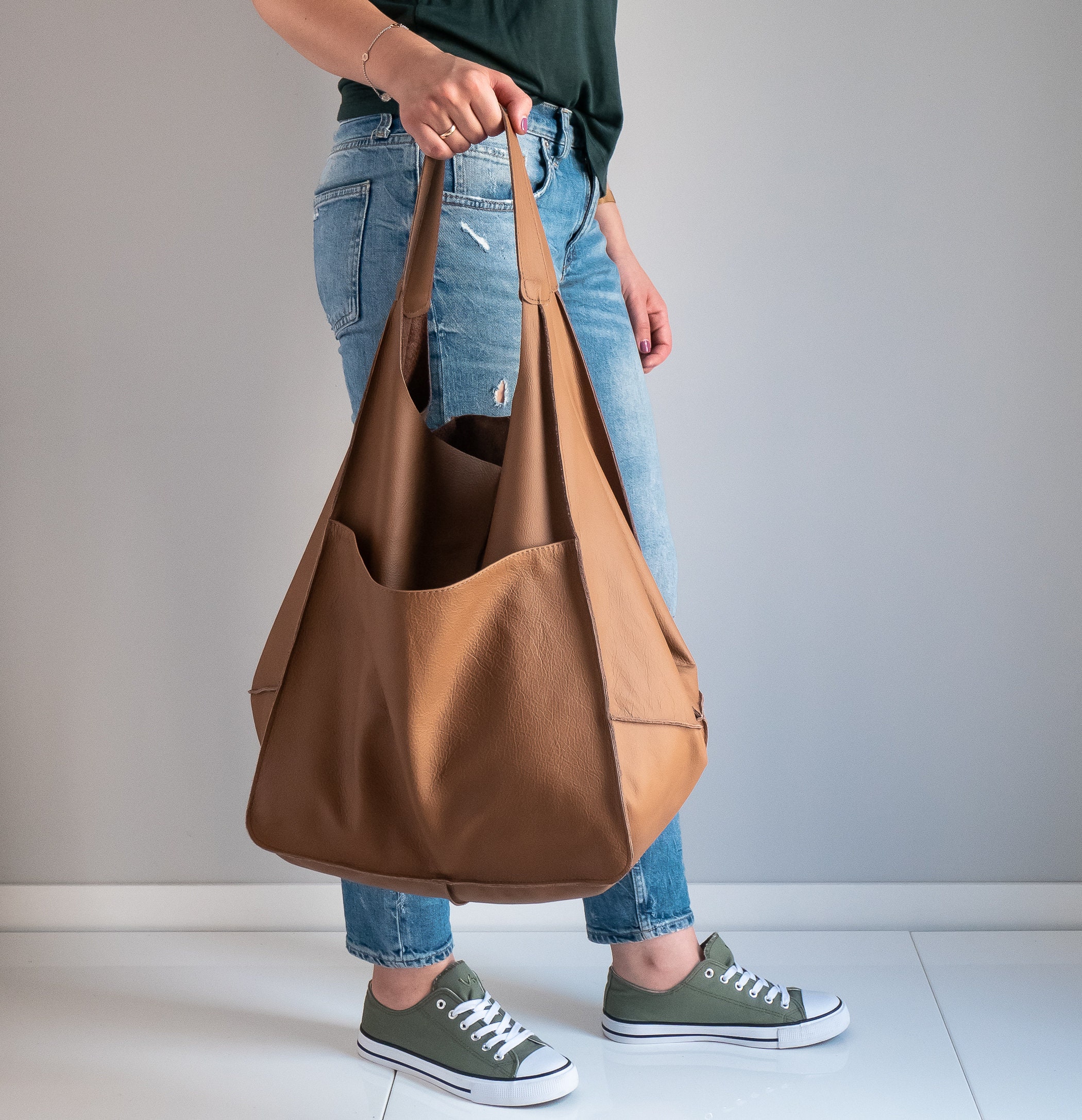 KlaOyer Oversized Leather Tote Bag