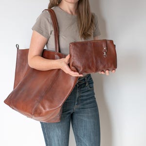 Cognac Brown Large Leather Bag, Brown Oversized Bag, Everyday Shopper Bag, Large Tote Bag, Everyday Handbag for Women, Natural Leather Bag