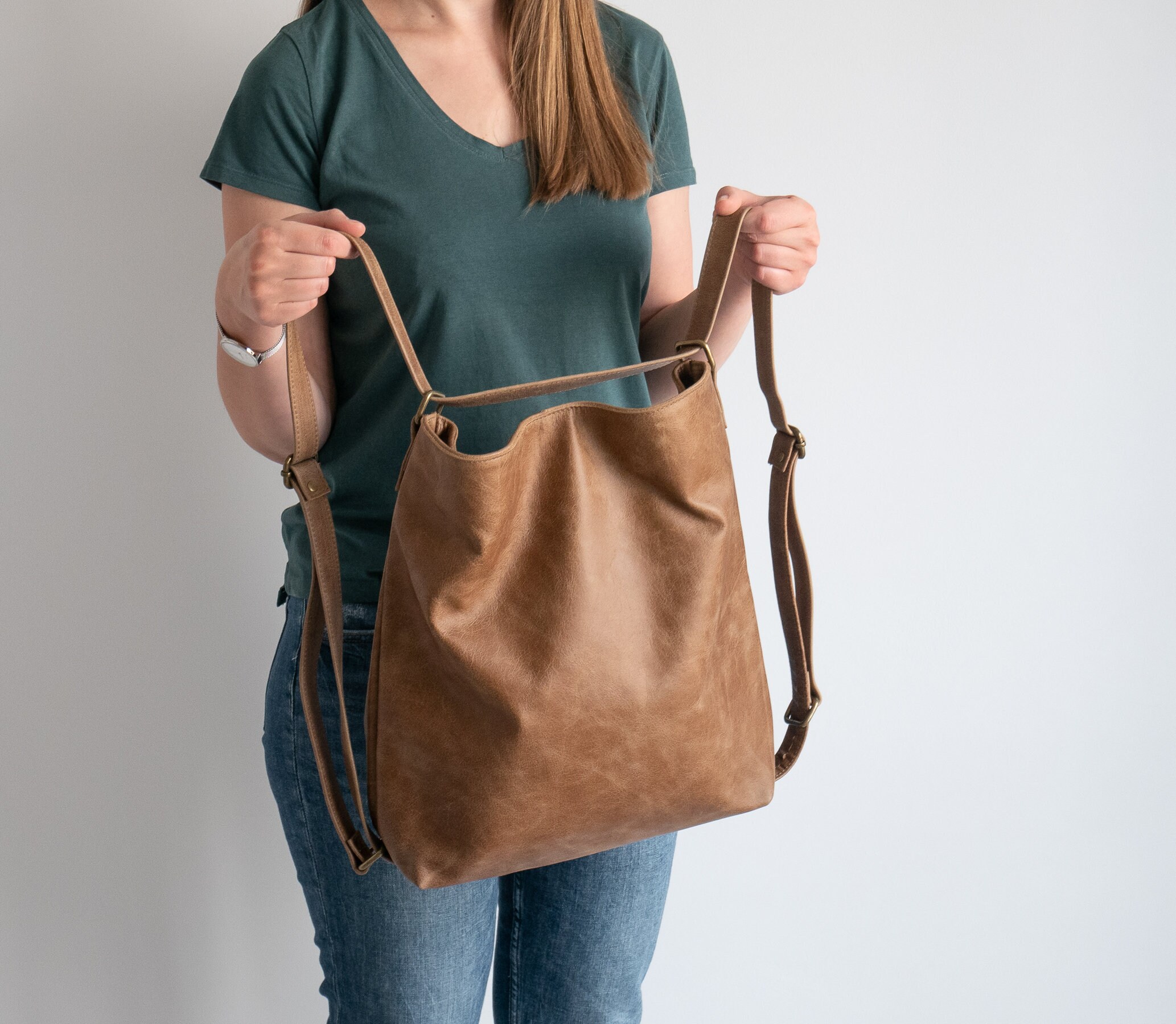 VISCONTI - Women's Rucksack Backpack Handbag - Atlantic Leather - Adju –  The Real Handbag Shop