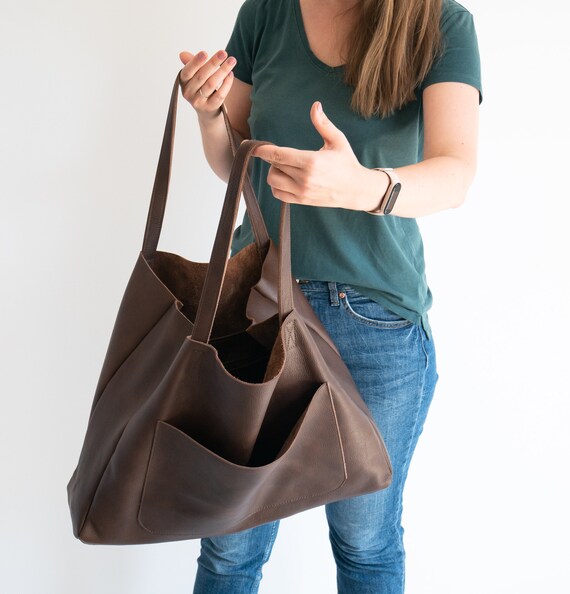 French Tote - with Boho Fringe, Braided Handle Chocolate