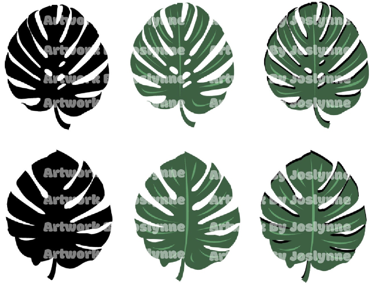 Monstera Plant Leaf SVG Cut File 6 Leaves VALUE PACK - Etsy