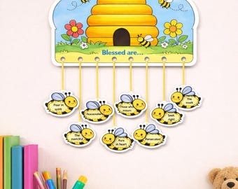 Beatitudes Bee Craft | Matthew 5 Sunday School Activity (Digital Download)
