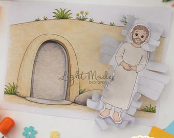 Lazarus Tomb Craft Printable | Interactive Bible Craft for Kids | Sunday School Activity (PDF Download)