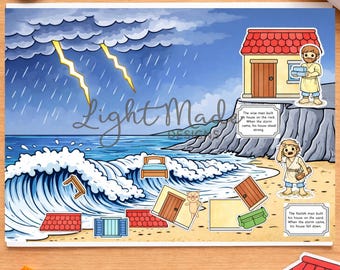 Wise Builders Craft | Matthew 7 Parable Activity | Sunday School Printable (Digital Download)