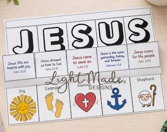 Jesus Everyday Lift-the-Flap Bible Craft | Sunday School Printable | Interactive Jesus Activity