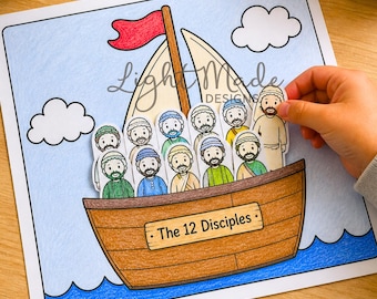 12 Disciples Boat Craft | Interactive Bible Story Activity (Digital Download)