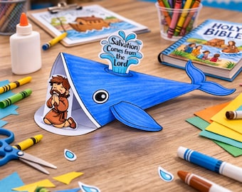Jonah & The Whale Craft Printable | Sonntagsschulaktivität (PDF Download)