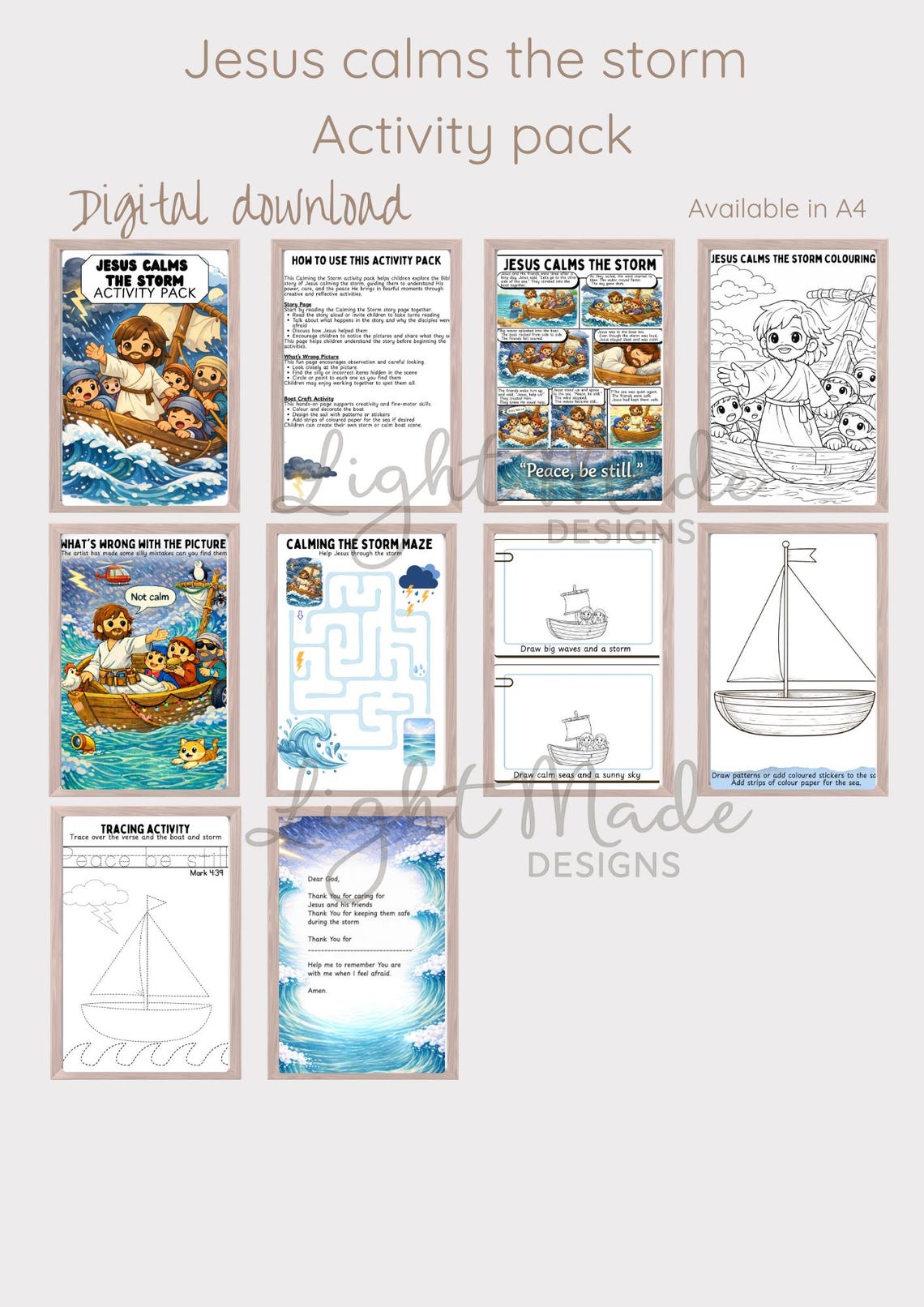 Jesus Calms the Storm Activity Pack | Bible Story Printable (PDF ...