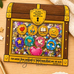 Mattheüs 6:21 Schatkistschudbeker | Christelijke kinderactiviteit (digitale download)
