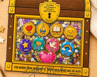 Matthew 6:21 Treasure Chest Shaker Craft | Christian Kids Activity (Digital Download)