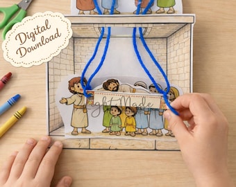 Jesus Heals Lame Man Craft | Down Through Roof Bible Lesson (Digital Download)