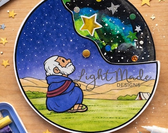 Abraham Spinner Craft for Kids | Look at the Stars Bible Activity (Genesis 15:5)