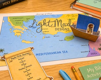Paul's Missionary Journeys Boat Craft | Bible Map Activity (Digital Download)
