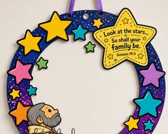 Abraham Look at Stars Wreath Craft | Genesis 15:5 Bible Activity (Digital Download)