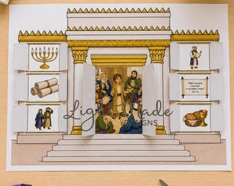 Jesus in Temple Lift-the-Flap Craft | Bible Story Printable, Sunday School Activity (Digital Download)