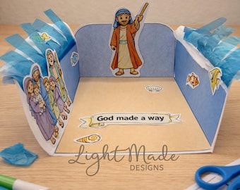 Moses Red Sea Craft | Bible Story Activity for Kids (Digital Download)