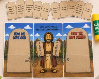 Ten Commandments Craft Activity, Bible Sorting Game (Digital Download)