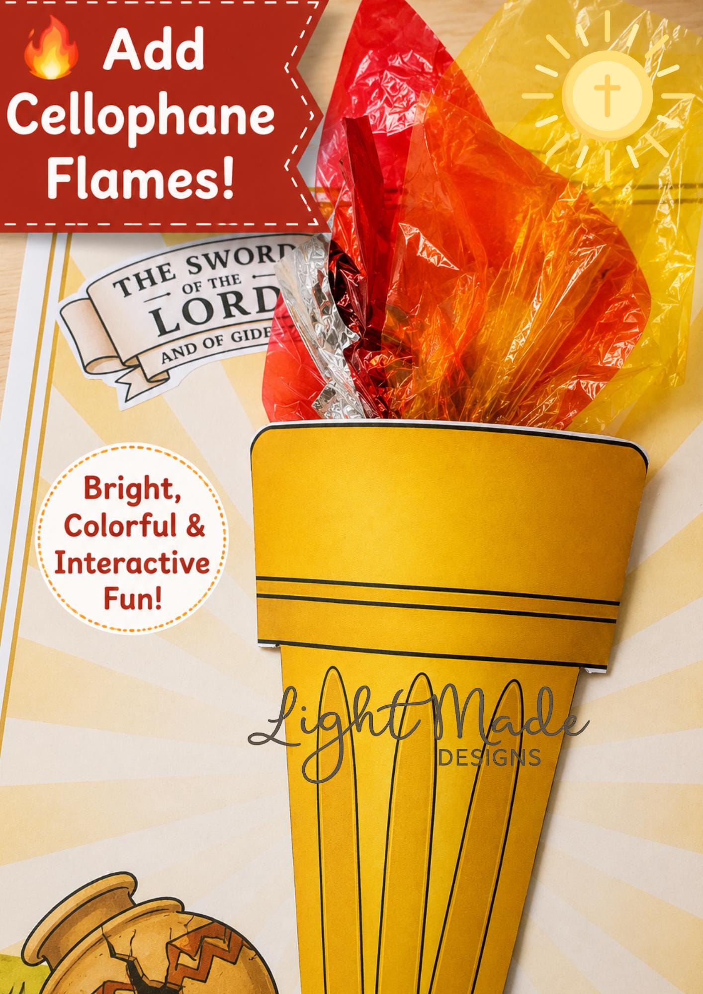 Gideon's Torch Bible Craft | Judges 7 Sunday School Activity (digital ...