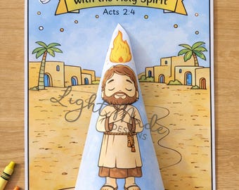 Pentecost Holy Spirit 3D Craft | Acts 2:4 Bible Activity (Digital Download)