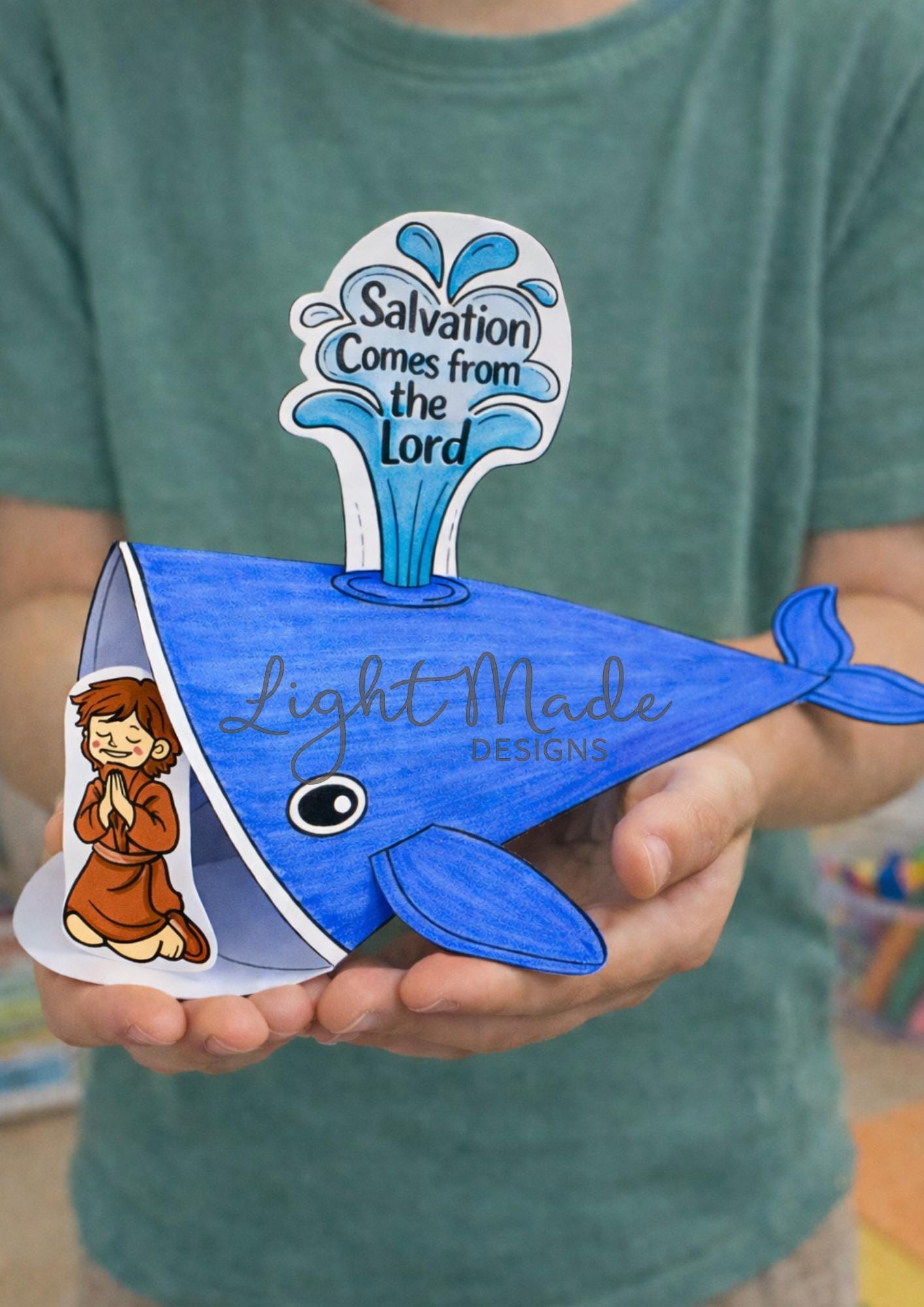 Jonah & The Whale Craft Printable Sunday School Activity (PDF Download)