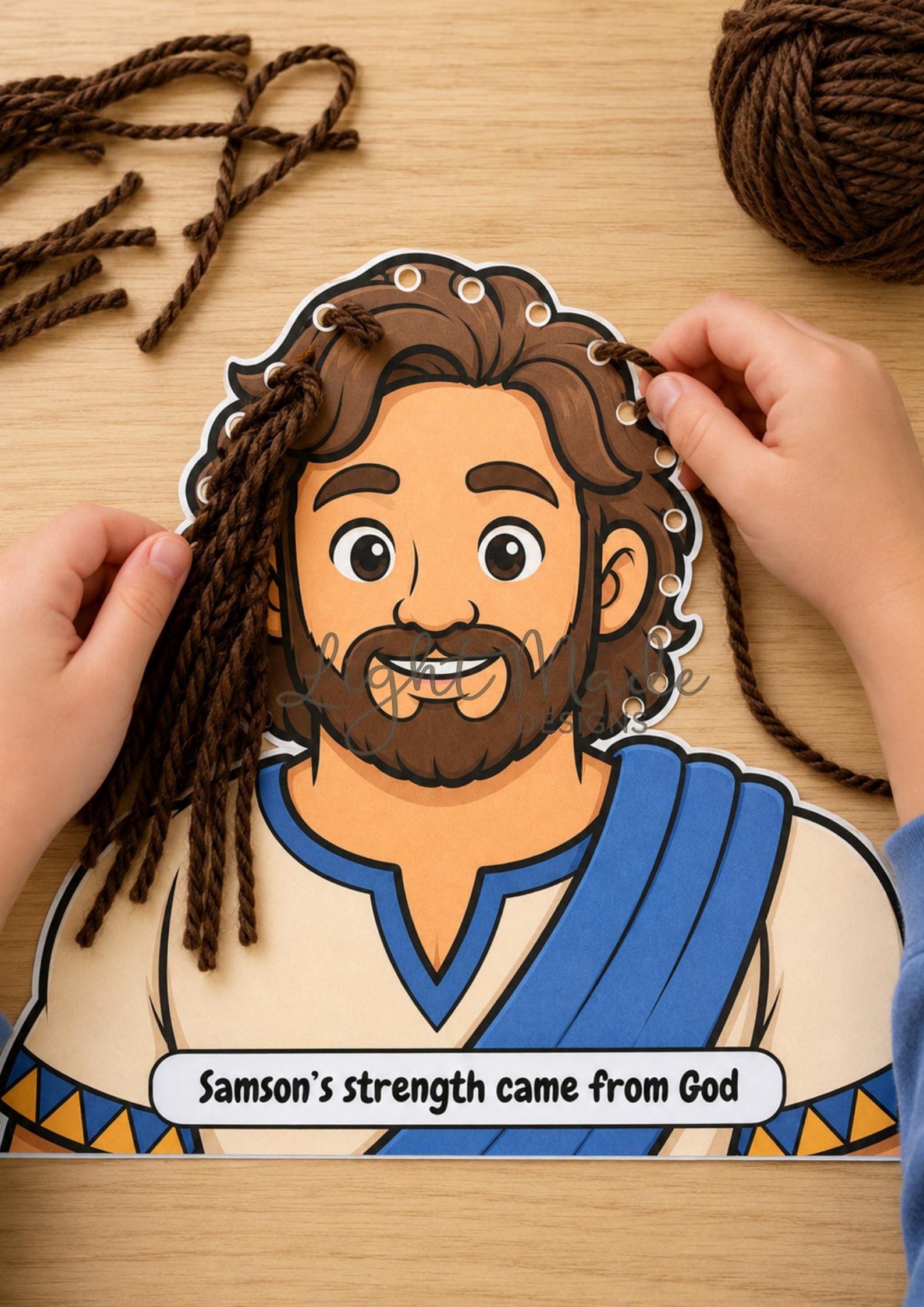 Samson Craft Project Samson Hair Craft Printable | Bible Craft Activity for Kids | Sunday ...