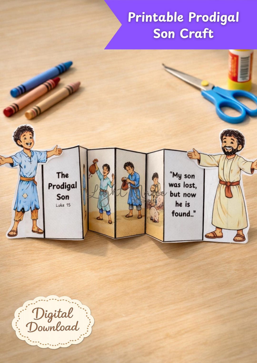 Prodigal Son Fold Craft | Bible Story Sunday School Activity (digital ...