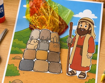 Elijah on Mt Carmel Craft | Bible Activity for Kids (Digital Download)