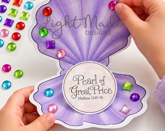 3D Pearl of Great Price Shell Craft | Matthew 13:45–46 Bible Activity (Digital Download)