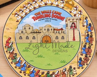 Interactive Joshua 6 Bible Craft | Walls of Jericho Spinner (Digital Download)