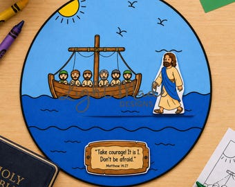 Jesus Walks on Water Craft | Matthew 14:27 Bible Activity (Digital Download)