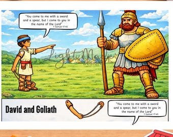 David and Goliath Craft | Moving Sling Arm Bible Activity (Digital Download)