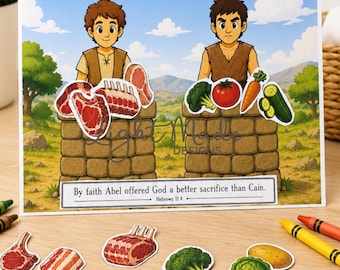 Cain and Abel Bible Craft, Interactive Sunday School Activity (Digital Download)