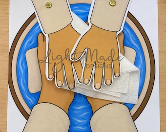 Jesus Washes Disciples' Feet Craft | Interactive Bible Activity (Digital Download)