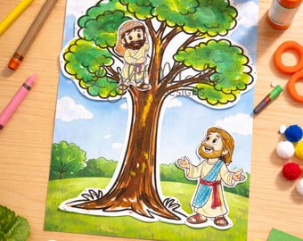 Zacchaeus Bible Craft Printable | Jesus Tree Activity | Sunday School Lesson (Digital Download)