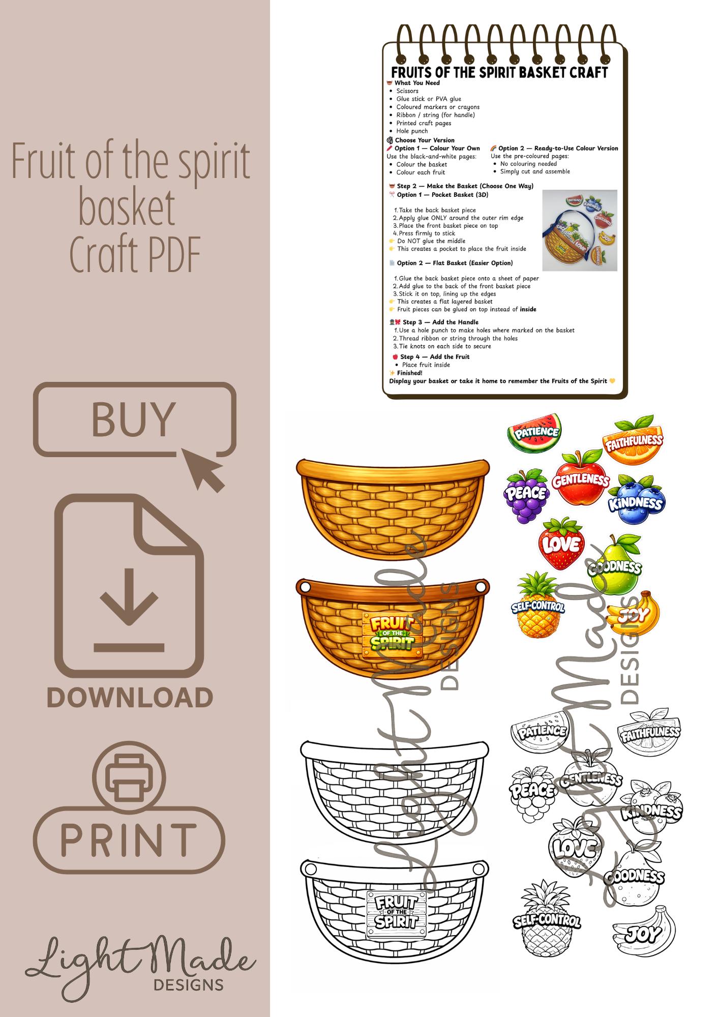 Fruits of the Spirit Basket Craft | Bible Activity for Kids (digital ...