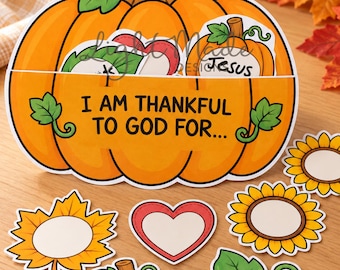 Thankful Pumpkin Pocket Craft | Christian Gratitude Activity (Digital Download)